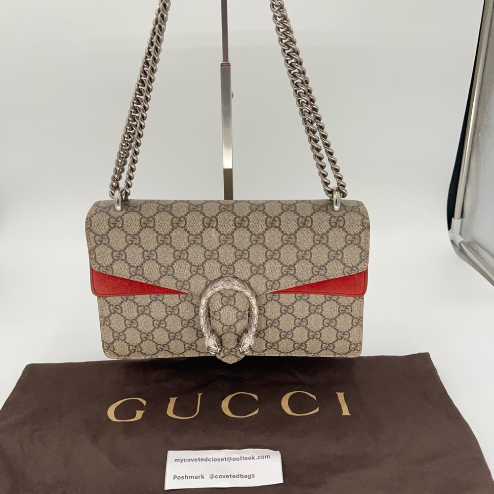 Gucci Dionysus GG Supreme Beige and Red Small w/Dust Bag